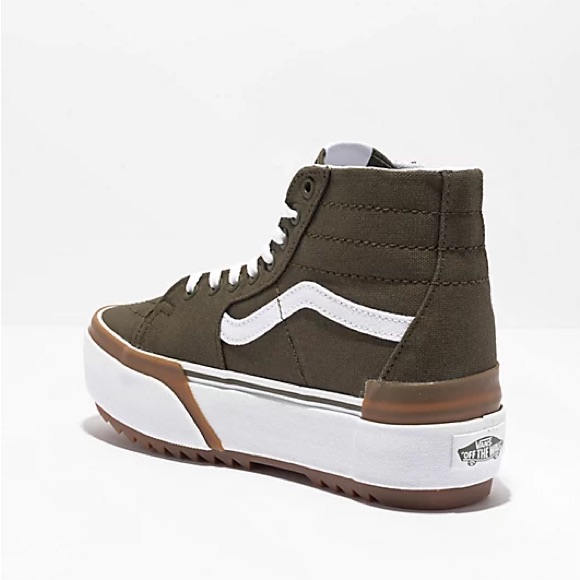 63 Brand New Vans Sk8Hi Tapered Stackform Olive Platform Shoes